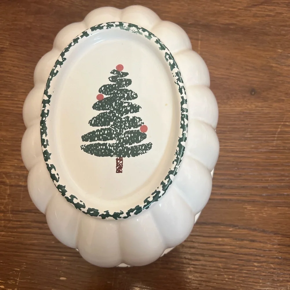 Furio Home Italy Christmas Tree Oval Serving Bowl 1999
